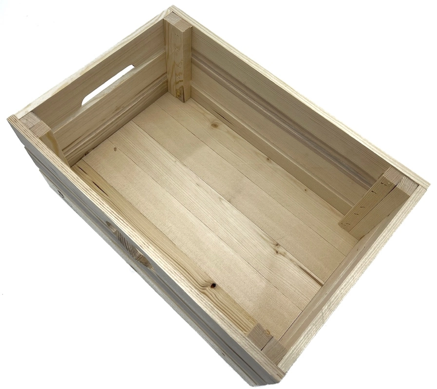 Dřevěná bedýnka s motivem srdce 300 x 220 x 170 mm
